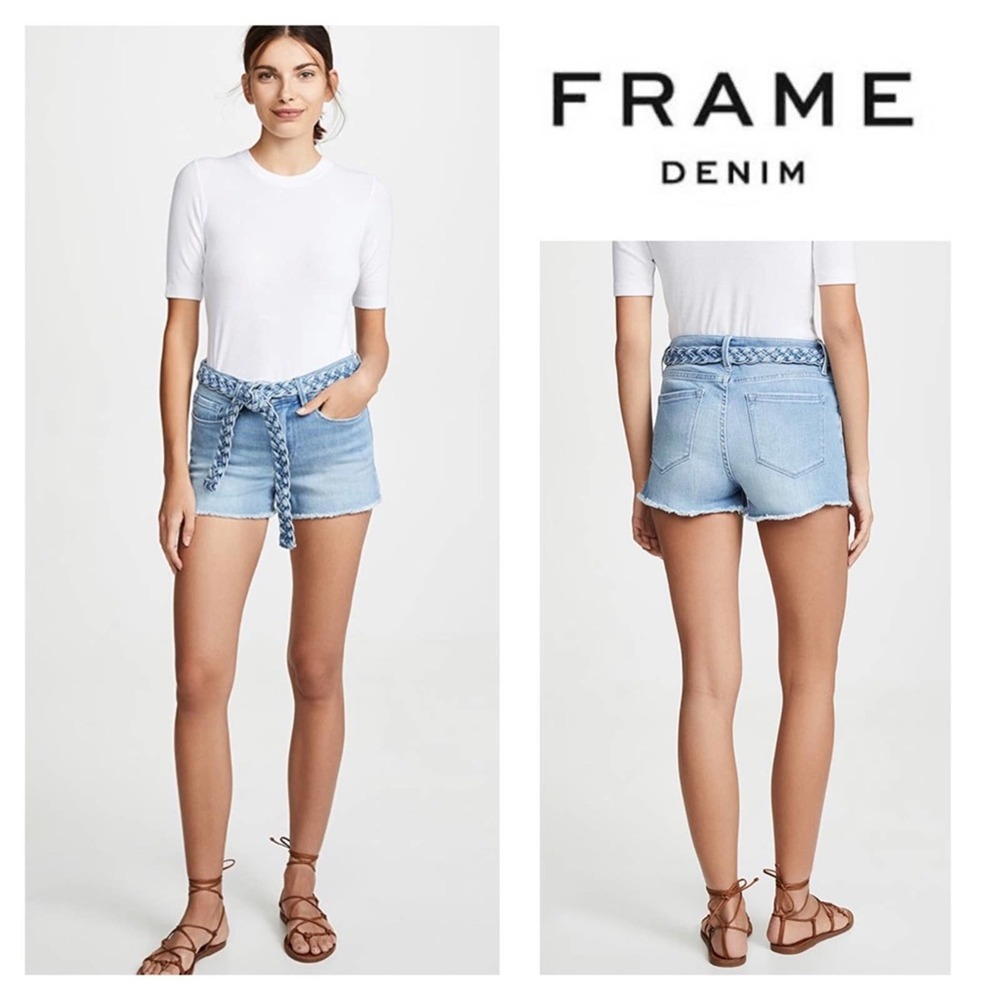 NWT FRAME Le Cutoff Braided Belt Shorts